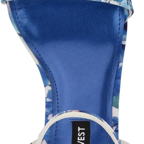 Womens Ankle Strap Heeled Sandals Textile Upper 2.76" Heel Buckle Closure - Picture 4 of 6